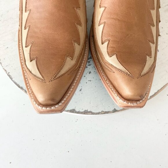 Lane WALK THE LINE Womens Brown Cowboy Bootie 10.5 Cowgirl Short Ankle Boots - Picture 6 of 11